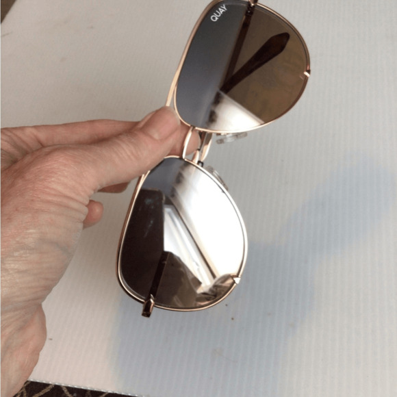 NEW QUAY Champagne light gold LARGE Aviator Sunglasses * READ main image 6